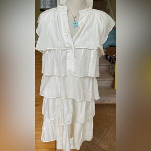 BCBGMaxAzria Cream colored Layered Mini Dress